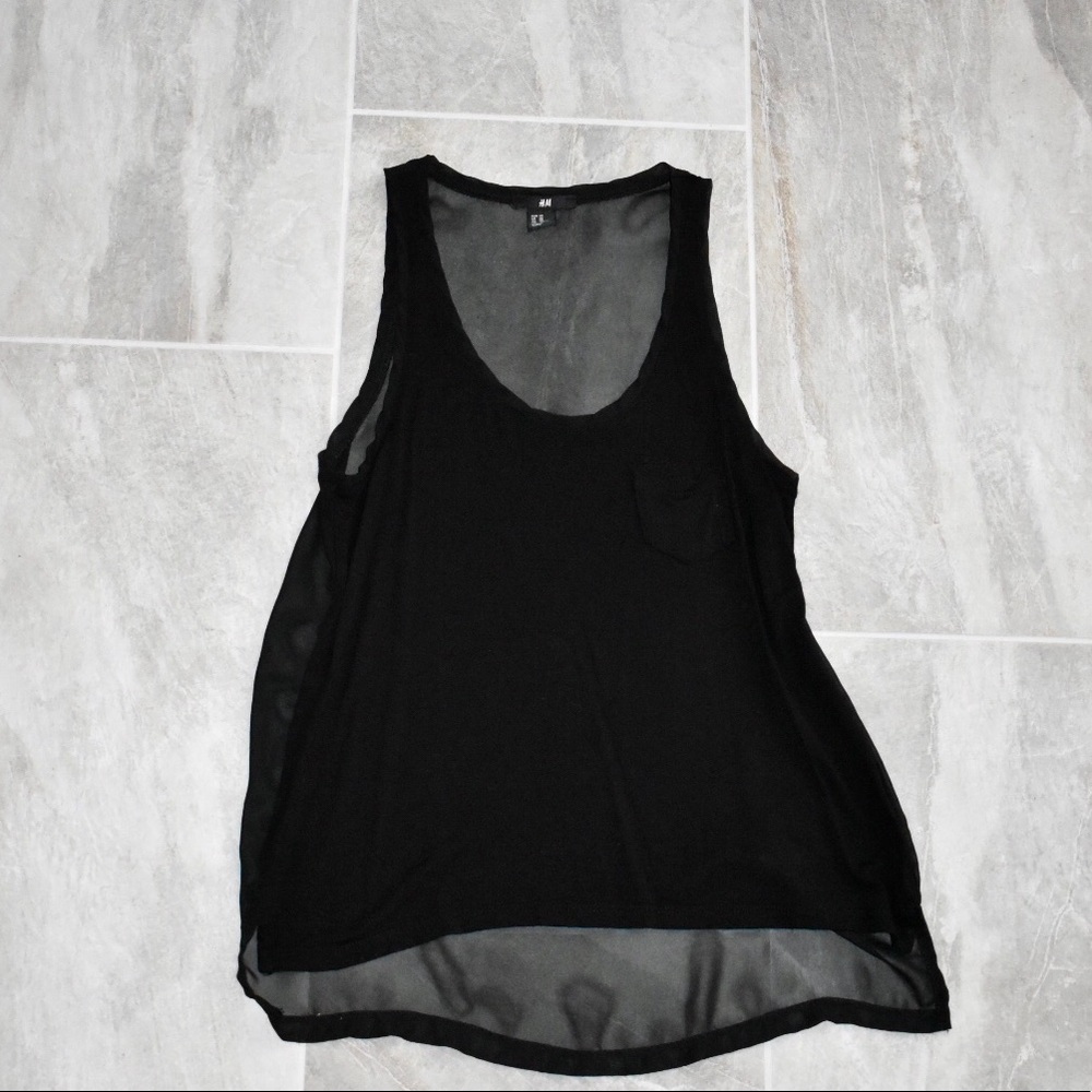 H&M black tank with see through back